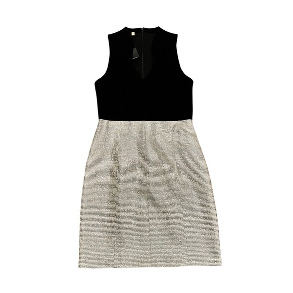 4.collective Dresses & Skirts - 4 COLLECTIVE Black Sleeveless Mock Neck Cutout Sheath Dress Metallic Sparkle Sz6